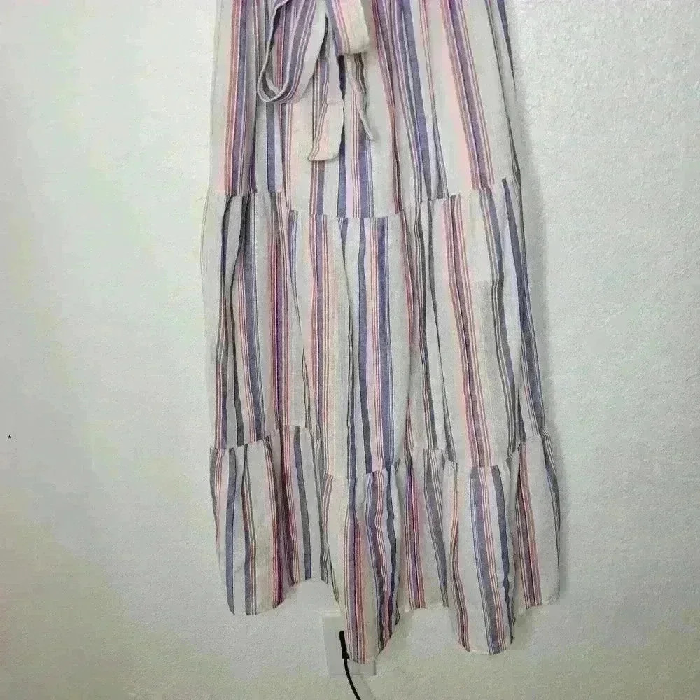 English Factory Off Shoulder Color Striped Tiered Ruffle Midi Dress Size Medium - Picture 4 of 8